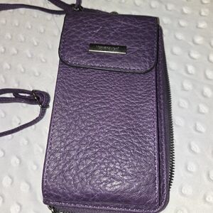 Montana West Pebbled Leather Cell Phone Crossbody Bag – Purple